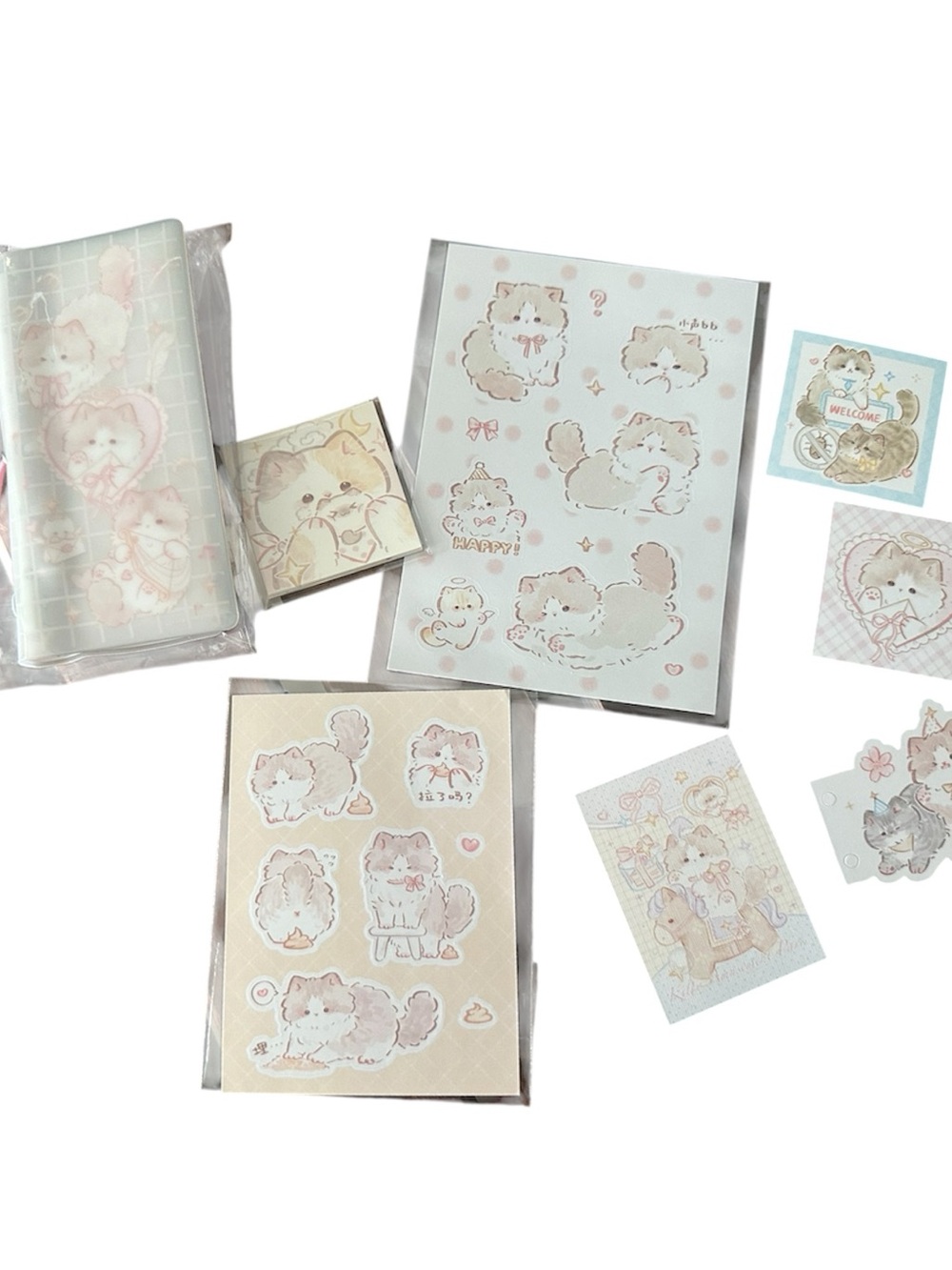 Cute Pastel Small Pets Sticker Set - Pink & Cream
